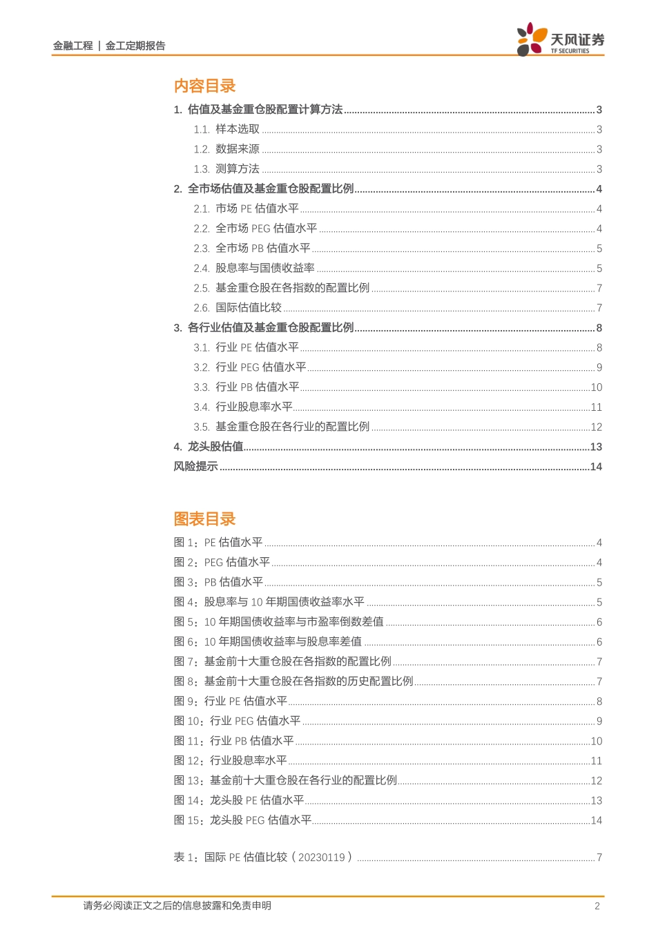 估值与基金重仓股配置监控：哪些行业进入高估区域？-20240120-天风证券-15页.pdf_第2页
