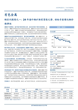 有色金属行业铜系列跟踪之一：24年海外铜矿渐有紧张之势，供给矛盾催化铜价格弹性-20240201-国盛证券-12页.pdf