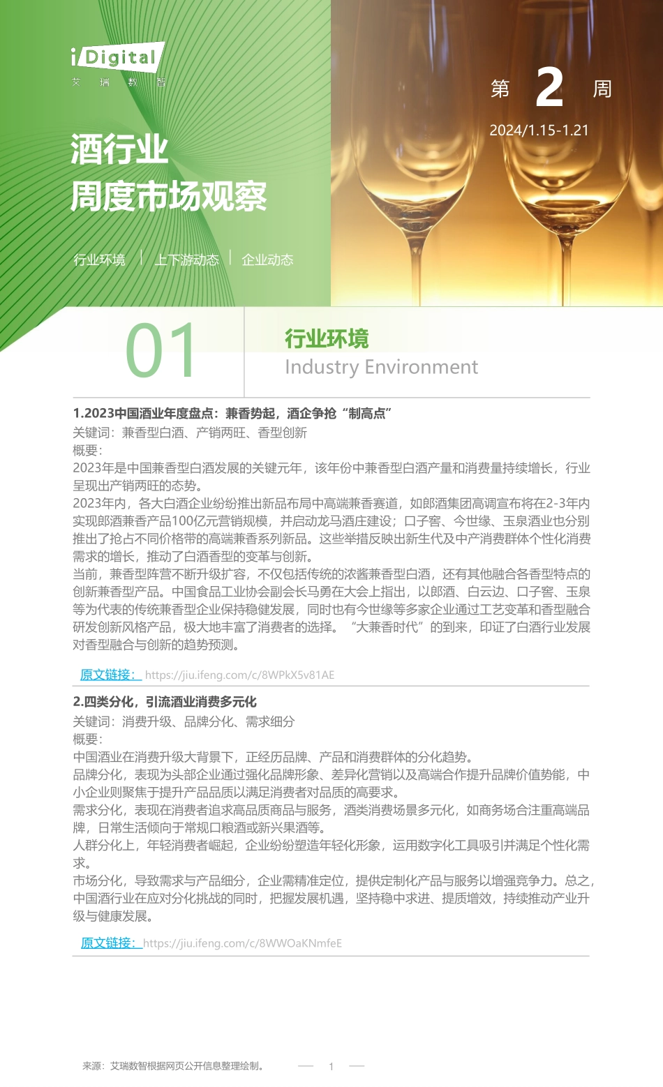2024年第2周：酒行业周度市场观察-6页.pdf_第1页