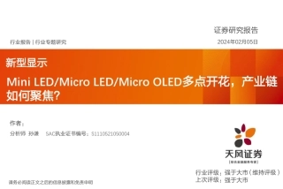 新型显示行业专题研究：Mini LED Micro LED Micro OLED多点开花，产业链如何聚焦？-20240205-天风证券-44页.pdf
