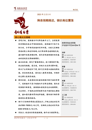 铜月报：降息预期推迟，铜价高位震荡-20240205-金源期货-21页.pdf
