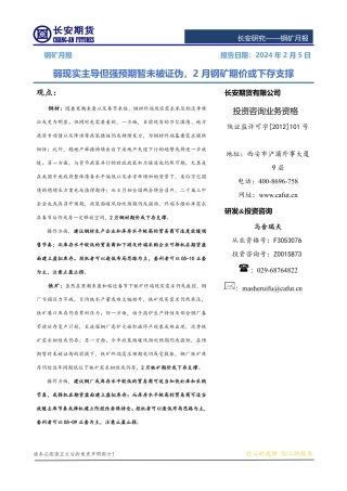钢矿月报：弱现实主导但强预期暂未被证伪，2月钢矿期价或下存支撑-20240205-长安期货-14页.pdf
