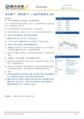 在云脚下，等雨落下：油价可能再次上涨-20240216-国元证券-19页.pdf