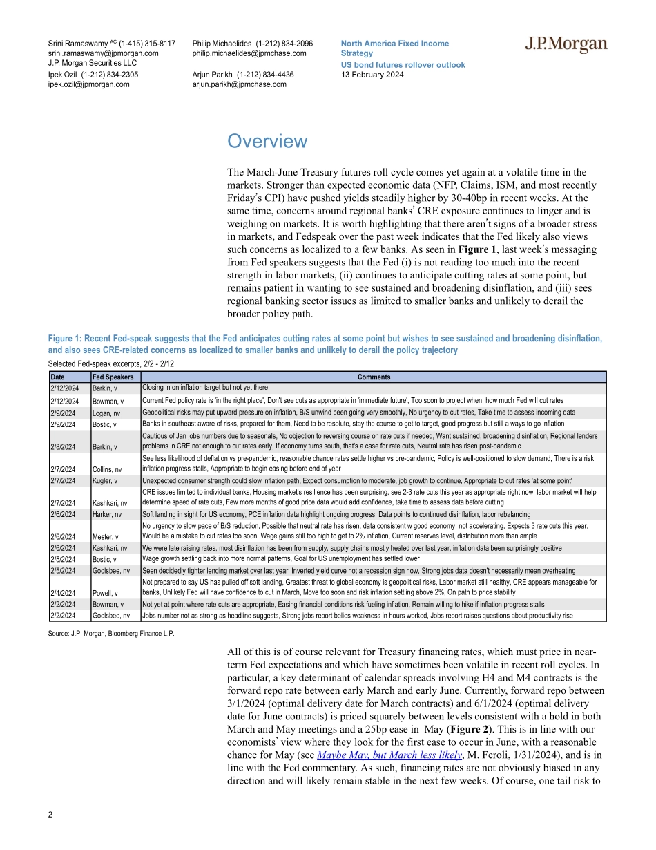 JPMorgan Econ  FI-US bond futures rollover outlook March 2024  June 2024-106513673.pdf_第2页
