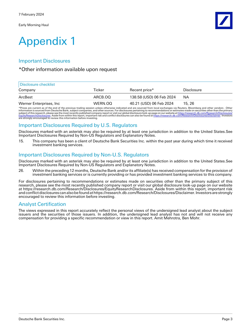 Deutsche Bank-Early Morning Haul Earnings (ARCB, WERN), +Rail service-106395205.pdf_第3页