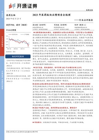 医药生物行业点评报告：2023年医药板块业绩预告全梳理-20240223-开源证券-24页.pdf