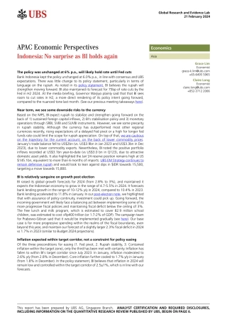UBS Economics-APAC Economic Perspectives _Indonesia No surprise as BI hol...-106622448.pdf