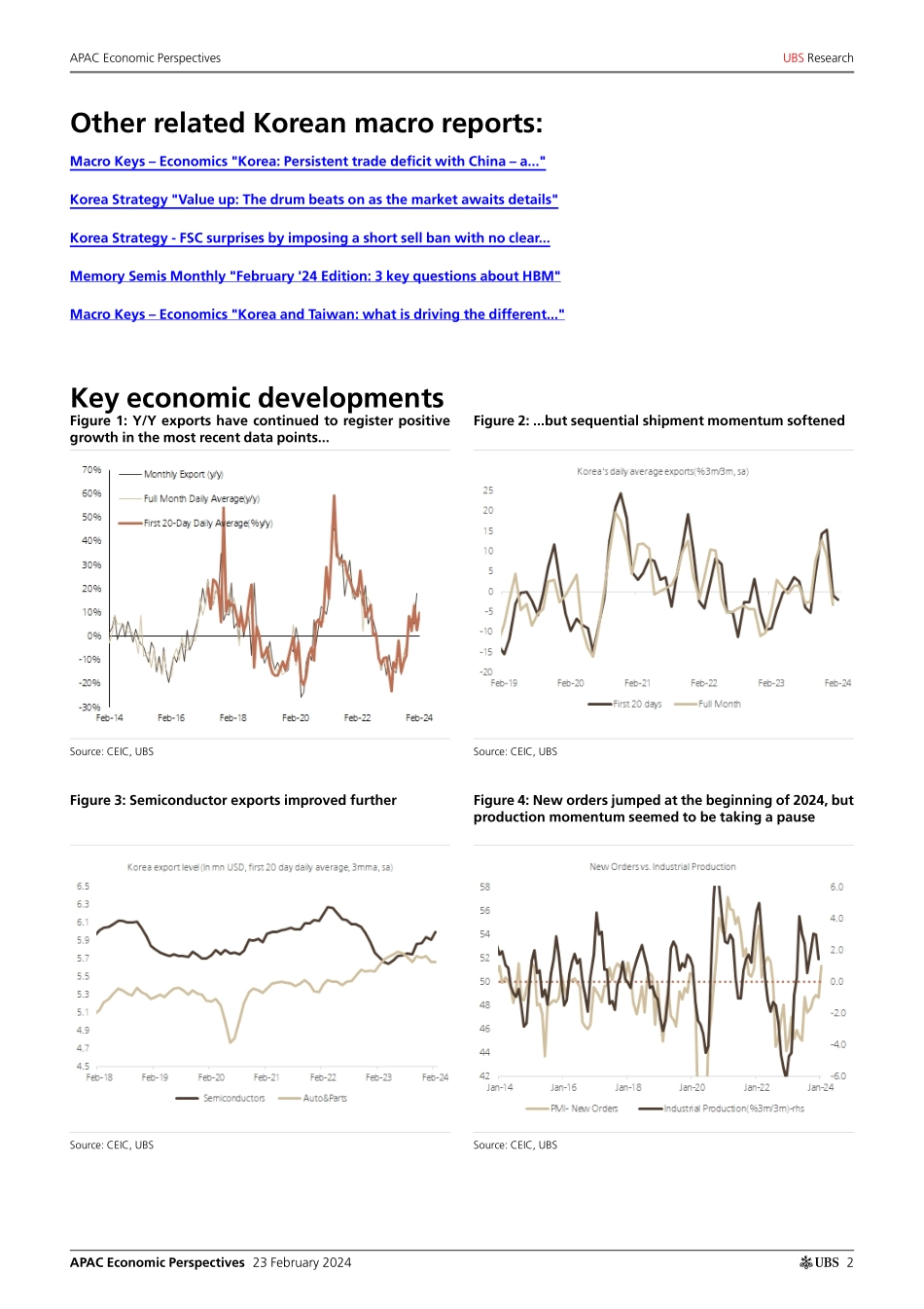 UBS Economics-APAC Economic Perspectives _Korea by the Numbers Continuing...-106660232.pdf_第2页