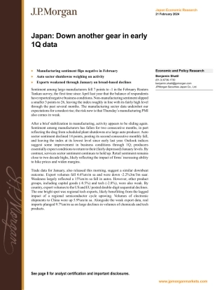 JPMorgan Econ  FI-Japan Down another gear in early 1Q data-106611513.pdf