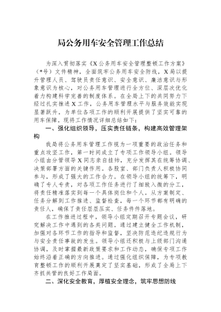 局公务用车安全管理工作总结.docx