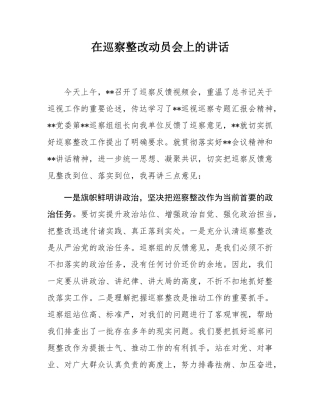 在巡察整改动员会上的讲话.docx