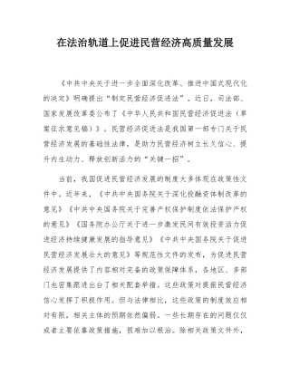 在法治轨道上促进民营经济高质量发展.docx