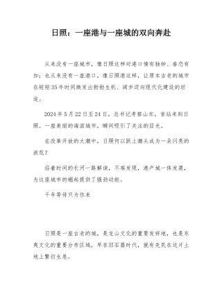 日照：一座港与一座城的双向奔赴.docx