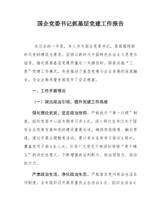 国企党委书记抓基层党建工作报告.docx