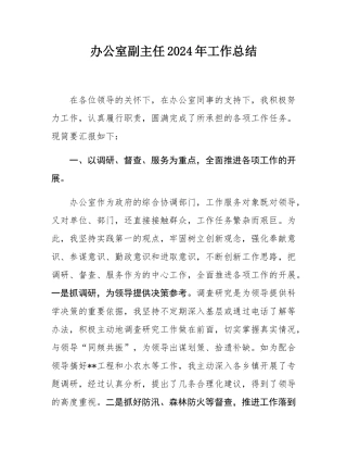 办公室副主任2024年工作总结.docx