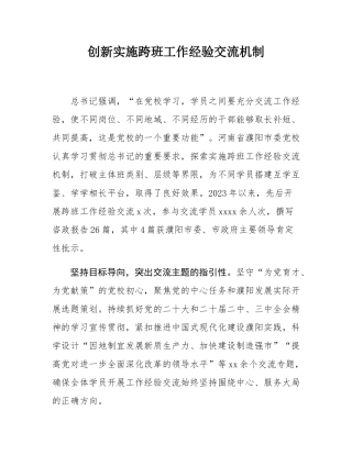 创新实施跨班工作经验交流机制.docx