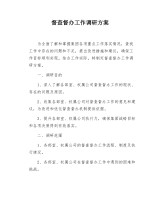 督查督办工作调研方案.docx