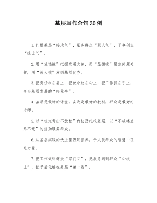 基层写作金句30例.docx