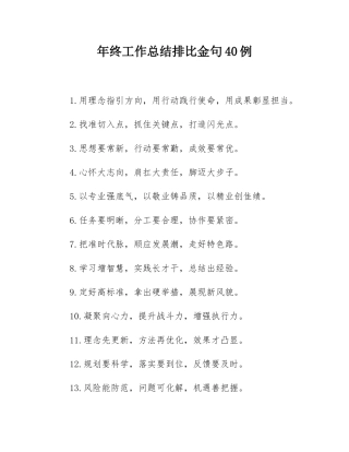 年终工作总结排比金句40例.docx