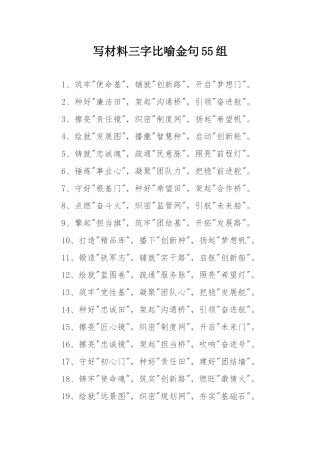 写材料三字比喻金句55组.docx