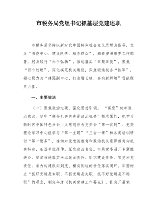市税务局党组书记抓基层党建述职.docx