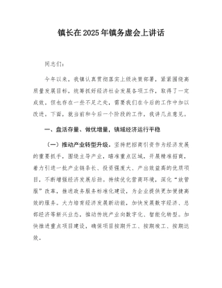 镇长在2025年镇务虚会上讲话.docx