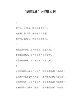 “基层党建”小标题30例.docx