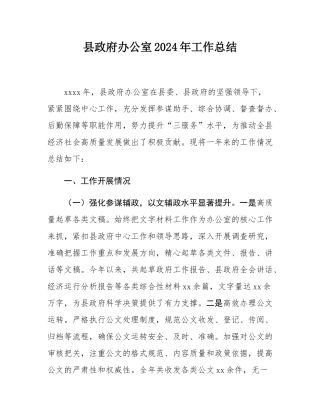 县政府办公室2024年工作总结.docx