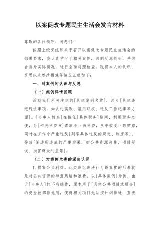 以案促改专题民主SH会发言材料》4300字.doc