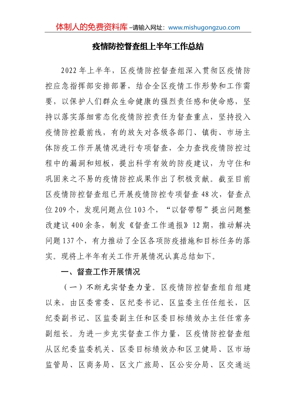 疫情防控督查组上半年工作总结_第2页