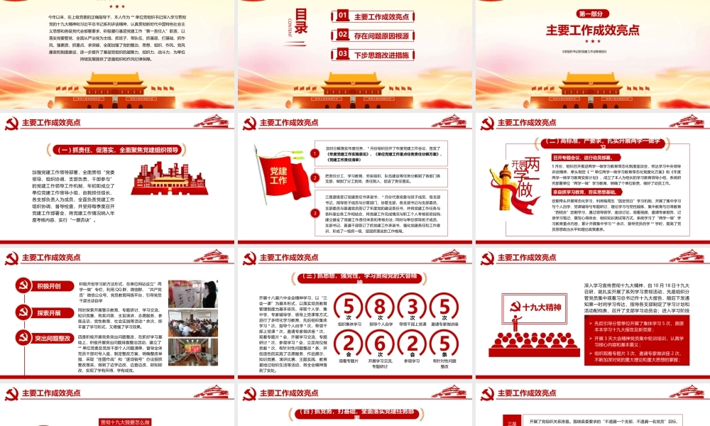 2020年党建工作总结ppt