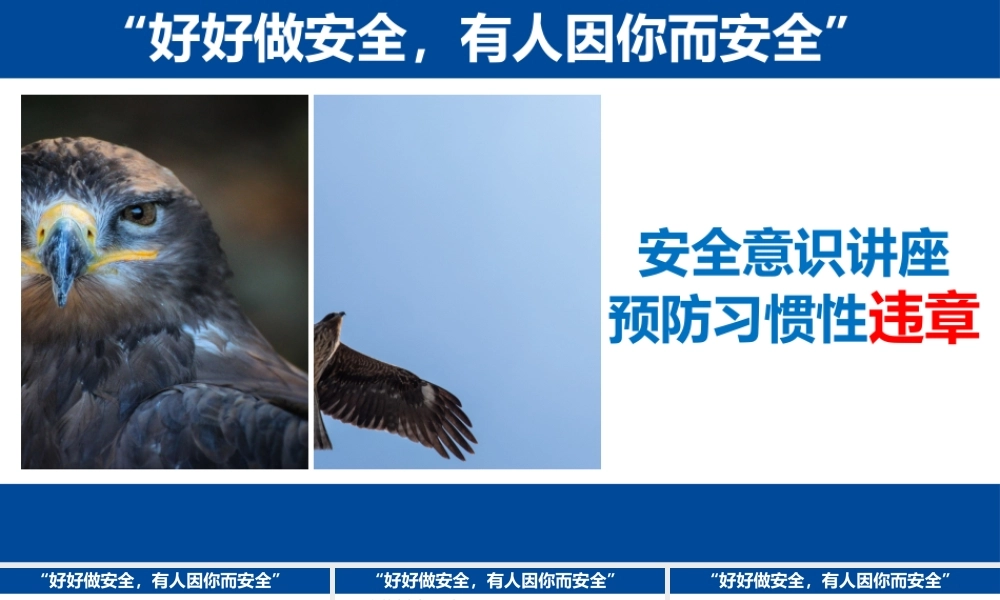 安全意识讲座--预防习惯性违章