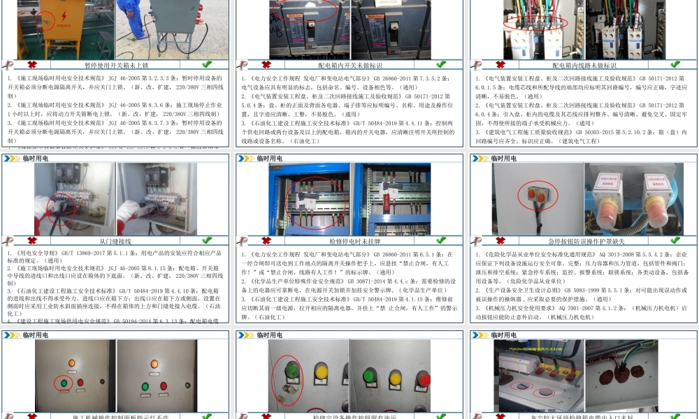 用电安全隐患大全（附：依据）