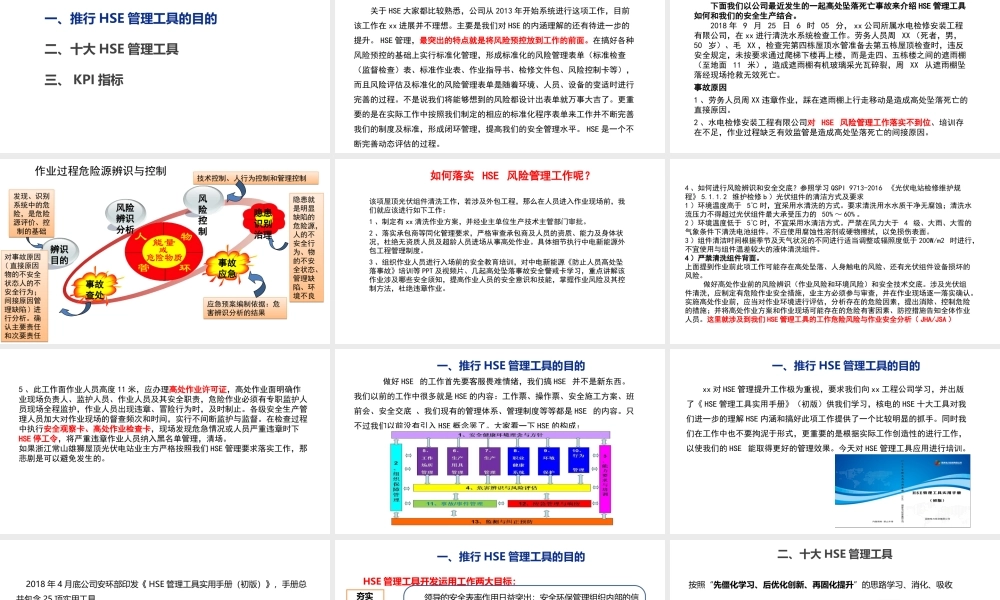 优质HSE管理方法分享