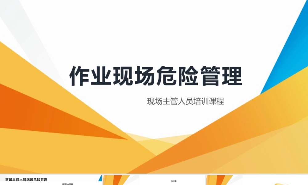 作业现场危险管理