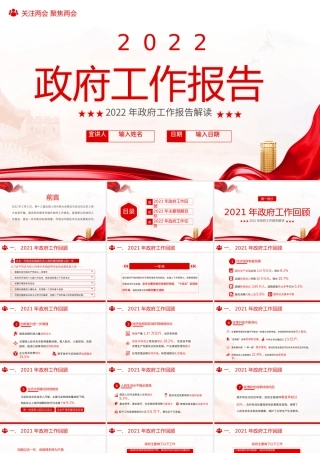 关注两会聚焦两会2022政府工作报告PPT