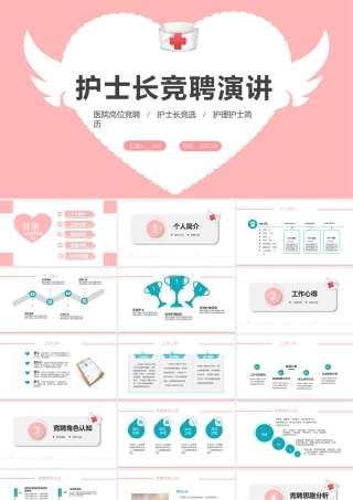 2022护士长竞聘演讲PPT清新简约风医院护士长岗位竞聘课件模板