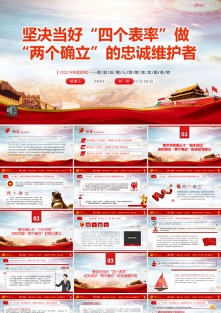 坚决当好“四个表率”做好“两个确立”的忠诚维护者PPT（20220418）