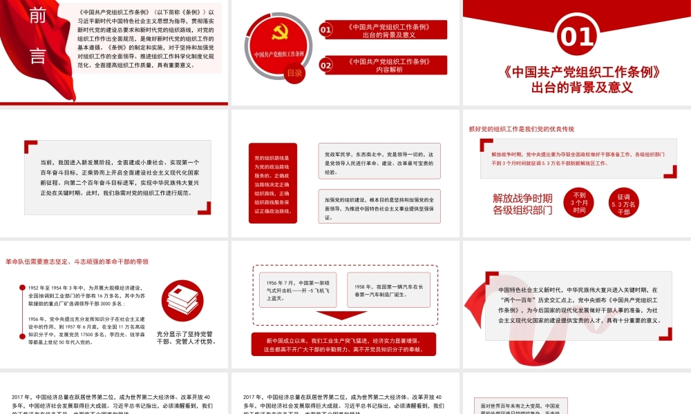 《中国共产党组织工作条例》解读（PPT）