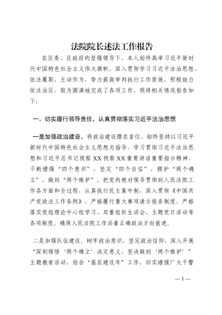 法院院长述法工作报告202210