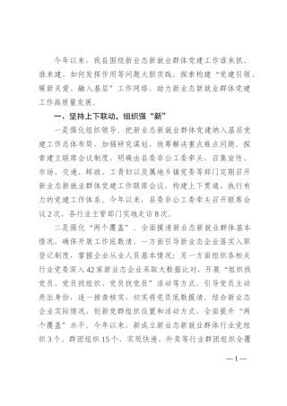 新业态新就业群体党建工作汇报202210