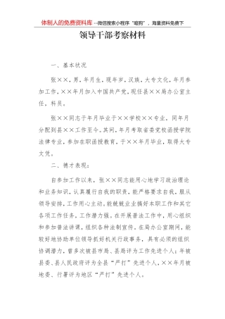 领导干部考察材料1