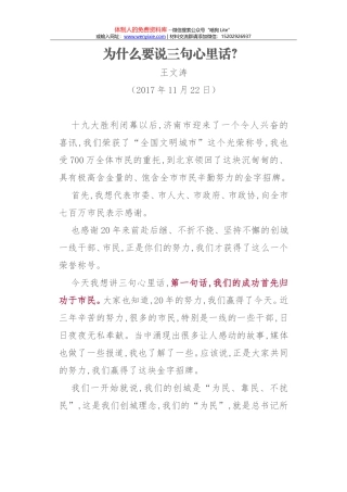 王荣平在市政协上的讲话摘要