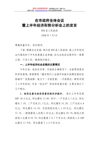 14-在半年经济工作会上的发言