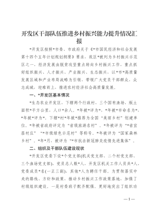 开发区干部队伍推进乡村振兴能力提升情况汇报202210