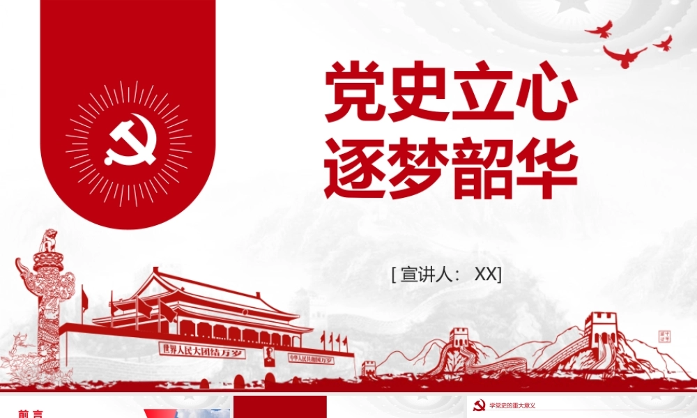 党史演讲：党史立心，逐梦韶华