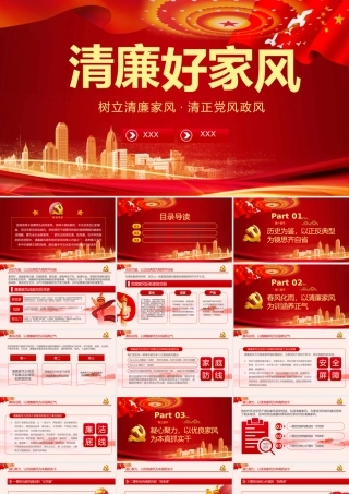 党性廉政党课ppt：树立清廉家风清正党风政风
