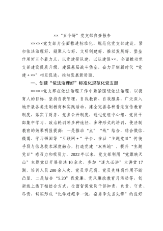 ××“五个好”党支部自查报告