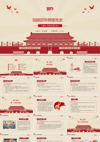 建党100周年党政党建党史学习PPT