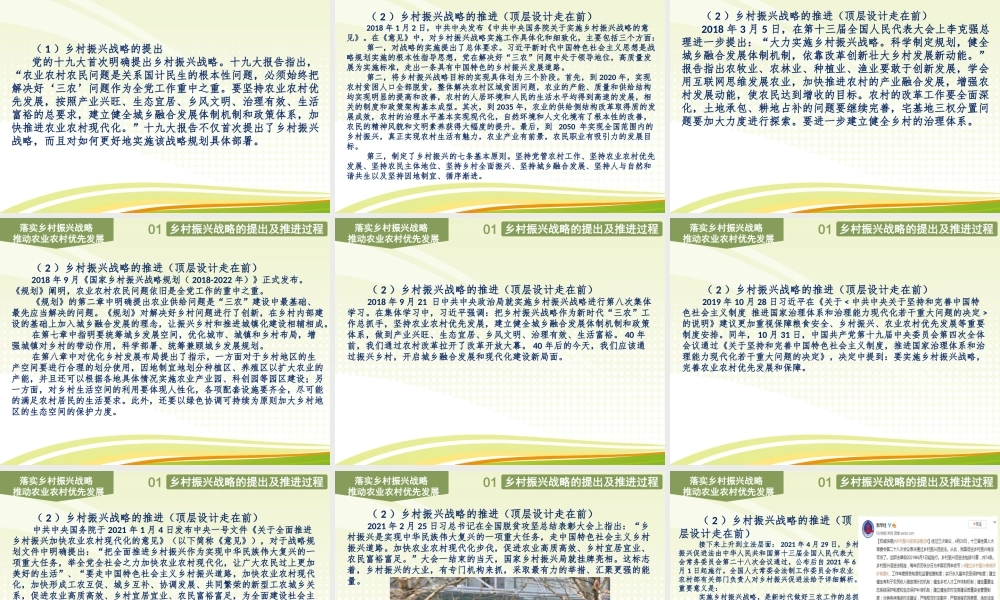 落实乡村振兴战略、推动农业农村优先发展
